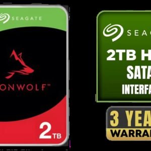 Seagate Ironwolf 2TB 3.5'' NAS HDD / 256Mb Cache / Up to 5400 RPM spin speed / Sustained rates up to 180MB/s / Compatible with 1–8 bay NAS systems /
