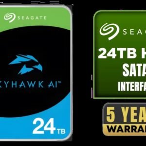 SEAGATE SkyHawk AI 24TB Surveillance Hard Drive / 3.5\" SATA 6Gb/s / 7200RPM / CMR Technology / Optimized for AI NVR Systems / Supports up to 64 HD