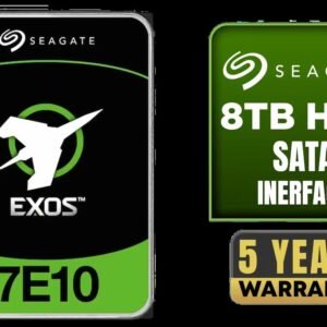 Seagate Exos 7E10 3.5\" 8TB Internal Hard Drive / 256MB Cache / 7200R RPM Spindle Speed / Up to 255MB/s Data Transfer / SATA 6Gb/s Interface /