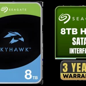 Seagate Skyhawk 8TB 3.5'' HDD Surveillance Drive / CMR Recording Technology / 256MB Cache / RV Sensors / 180TB Per year Workload Rating / SATA 6 Gb/s