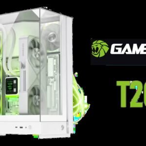 Gamemax T20 M-ATX Gaming Case - White /  Three Sided Tempered Glass / Support 5×120mm Fan Mounts / 2 Pre-installed 120mm ARGB Fans / \t\nM-ATX