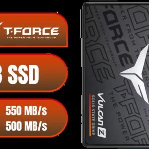 Teamgroup T-Force VULCAN Z 1TB SSD / Up to 550MB/s Sequential Read Speed / Up to 500 MB/s Sequential Write Speed / Shock + Vibration-Resistant, and