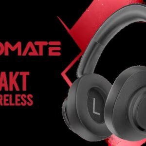 Promate Takt High Fidelity Over-Ear Stereo Wireless Headphones - Black / 400mAh Battery / Up to 12 hours of Playtime / AUX Support / 40mm Drivers /