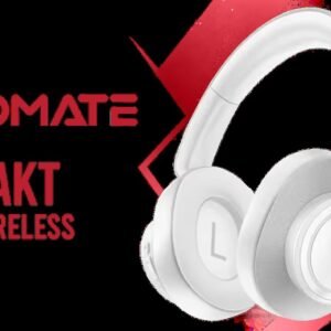 Promate Takt High Fidelity Over-Ear Stereo Wireless Headphones - White / 400mAh Battery / Up to 12 hours of Playtime / AUX Support / 40mm Drivers /