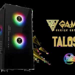 Gamdias TALOS E3 Tempered Glass ATX Gaming Case - Black / Supports Motherboards up to ATX / 3 Built-in 120mm ARGB Fans / Magnetic Dust Filter /