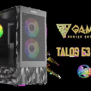 Gamdias Talos E3 Mesh Tempered Glass ATX Gaming Case - Camo / Sync with 5V ARGB Motherboard / 3 Built-in 120mm ARGB Fans / Tempered Glass SIde Panel