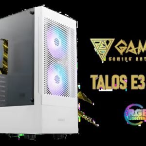 Gamdias Talos E3 Mesh Tempered Glass ATX Gaming Case - White / ATX Motherboard Support / 5mm Perforated Front Panel / Tempered Glass Side Panel /