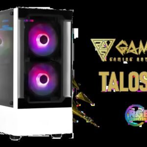 Gamdias TALOS E3 Tempered Glass ATX Gaming Case - White / 3 Built-in 120mm ARGB Fans / Supports Motherboards up to ATX / Magnetic Dust Filter /