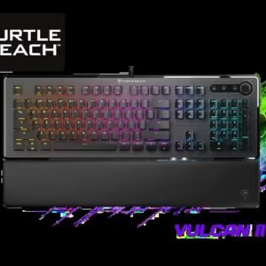 TURTLE BEACH Vulcan II Black Linear US Mechanical Gaming Keyboard – TITAN II Red Switches / Detachable Palm Rest / Easy-Shift [+]™ Technology /