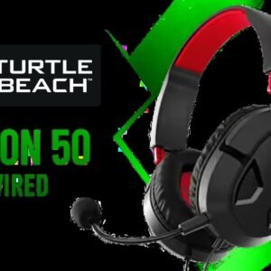 TURTLE BEACH Recon 50 Wired Gaming Headset – Red / 40mm Drivers / High-Sensitivity Adjustable Mic / Lightweight Design / In-Line Volume & Mute
