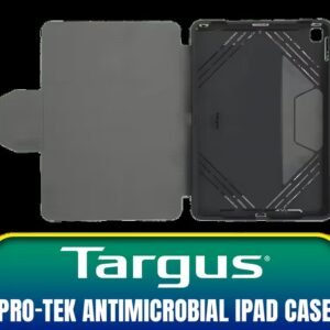 Targus Antimicrobial Pro-Tek Case for iPad - Black / 9th/8th/7th gen / 10.2-inch / iPad Air / 10.5-inch, and iPad Pro / Smart Auto wake/sleep Cover /