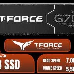 Teamgroup T-Force G70 PRO 1TB NVMe Internal Solid State Drive / Up to 7,000 Read Speed / Up to 5,500 Write Speed / Multiple Caching Systems Available