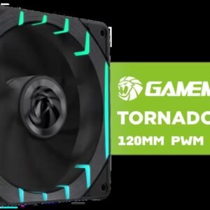 GAMEMAX Tornado T12 ARGB PWM Case Fan - Black / 120mm High-Performance Cooling Fan / 24 ARGB LEDs with Motherboard Sync / Up to 2200RPM Speed / 66.89