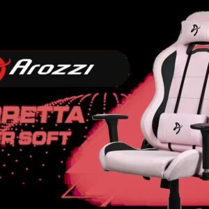 Arozzi Torretta Super Soft Upholstery Fabric Gaming Chair - Pink / Breathable Fluid-Repellent Ergonomic / Adjustable Height / 3D Armrest & 2
