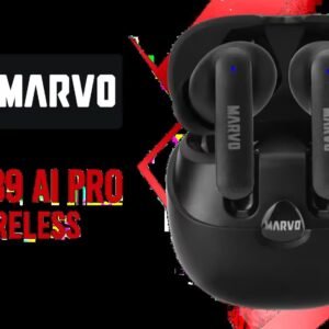 MARVO TS6389 AI Pro Earphones - Black / AI Dynamic Audio Component Algorithm / Base Boost / Noise Reduction / HD Audio / 10mm Drive Unit/ 6Hour Long