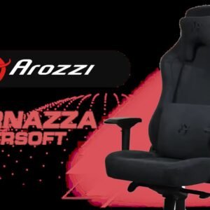 Arozzi Vernazza Supersoft Gaming Chair - Pure Black / Lumbar Support 4D Armrest / Rocking tilt up to 12° / Backrest tilts up to 165° / Aluminum