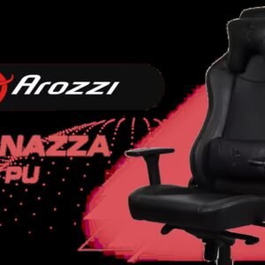 Arozzi Vernazza SoftPU Office and Gaming Chair - Pure Black / 165° Recline with Lock-Tilt / 3D Armrests / Class 4 Gas Lift / 145kg Capacity / Neck &