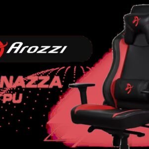 Arozzi Vernazza SoftPU Office and Gaming Chair - Black & Red / 165° Recline with Lock-Tilt / 3D Armrests / Class 4 Gas Lift / 145kg Capacity / Neck &