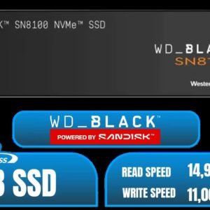 Western Digital SN8100 NVMe Internal Solid State Drive - 1TB / Sequential Read, Write Performance - 14900MB/s, 11000MB/s / PCIe Gen 5 / WDS100T1X0M