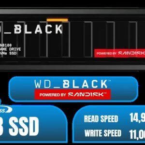 Western Digital SN8100 1TB NVMe Internal Solid State Drive with Heatsink / Read Speeds up to 14,900 MB/s / Write Speeds up to 11,000 MB/s / TCG Opal