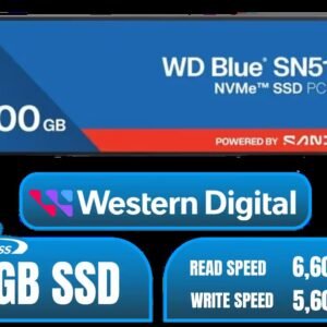 Western Digital 500GB WD Blue SN5100 NVMe Internal Solid State Drive / M.2 2280 Form Factor / Read Speeds up to 6600MB/s / Write Speeds up to