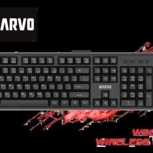 MARVO WS005-BK Wireless Mouse & Keyboard Combo / Supports up to 1600 DPI / Anti-Sweating Design / Membrane Switch / Batteries not Included