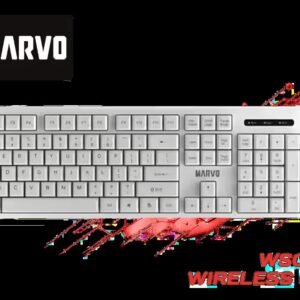 MARVO WS005-WH Wireless Mouse & Keyboard Combo / Supports up to 1600 DPI / Anti-Sweating Design / Membrane Switch / Batteries not Included
