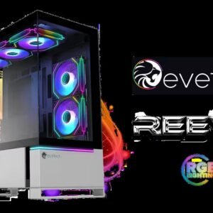 NeonTech IT Reeve ARGB Mid-Tower Gaming Case - Silver / 6 Pre-installed 120mm ARGB Fans / 450mm GPU Clearance / Supports Motherboards up to E-ATX / 7