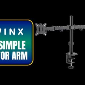 Winx Rise Simple Adjustable Dual Monitor Arm / Supports Dual 17″–32″ Monitors / Full Motion Swivel Tilt Rotate / VESA Compatible Mounting / Supports