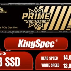 KingSpec X500 2TB NVMe Internal Solid State Drive / 3D NAND Flash Memory /  PCIe Gen 5.0, M.2 2280, Up to 14 00MB/s/13 000MB/s Read/Write Speeds /