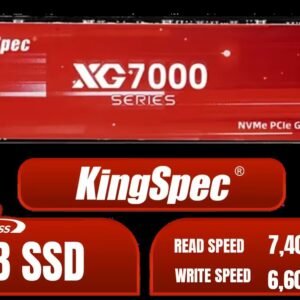KingSpec XG7000 2TB NVMe Internal Solid State Drive SSD / QLC NAND flash memory / PCIe Gen 4.0, M.2 2280, Up to 7400MB/s/6600MB/s Read/Write Speeds /