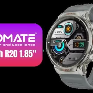 Promate xWatch R20 1.85\" Fitness Tracker Smartwatch with Bluetooth Calling - Silver / IP67 Water Resistance / 1.85\" TFT Round Screen Display /