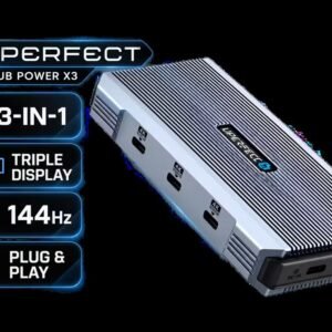 UPERFECT UHub Power X3 3-in-1 Type-C Docking Station / Three Monitors One USB-C Port Connection / 4K 144Hz Single Display Support / Extended Video