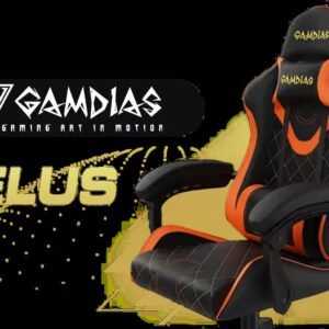 Gamdias Zelus E2 Gaming Chair - Black-Orange / Premium PU Leather / Adjustable Back to 126 Degree / Adjustable Backrest / Gas Lift Base / Max Load up