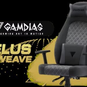 Gamdias Zelus E4 Weave Gaming Chair - Black/Grey / Premium Weave Fabric Construction / Ultrawide Seat Base Design / 90°–126° Adjustable Backrest /
