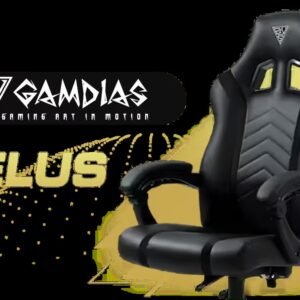 Gamdias ZELUS E5 Gaming Chair - Black / Unique Ergonomic Form / Premium Synthetic Faux Leather / Adjustable Backrest / Adaptive Jointed Armrest / Gas