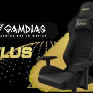 Gamdias Zelus M2 Gaming Chair - Black / Leather Style Vinyl Material / Adjustable Back to 150 Degree / 2D Adjustable Armrests / Class 4 Gas Lift /