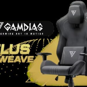 Gamdias Zelus M3 Weave Gaming Chair - Black/Grey / Adjustable Headrest / Full Backrest Recline / Resilient Foam Filling / 2D Adjustable Armrests /